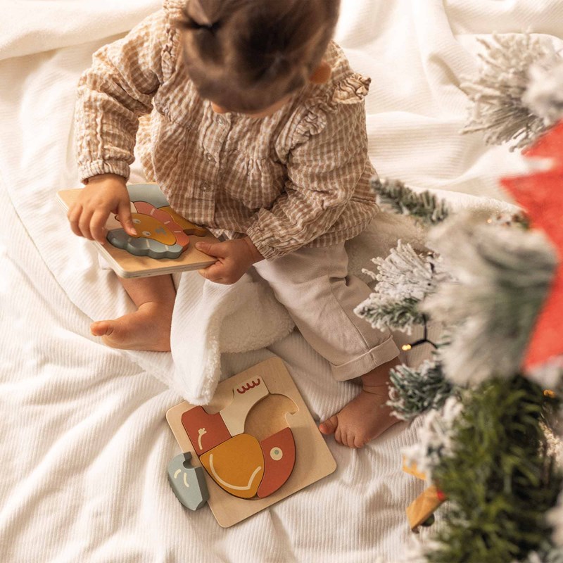 Lot de 2 puzzles en bois multicolore