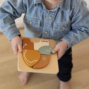 Lot de 2 puzzles en bois multicolore