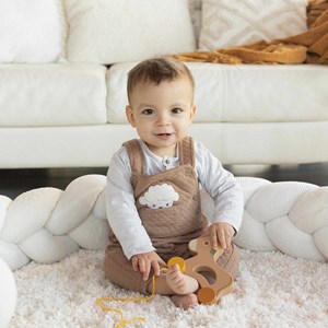 Jouet en bois bébé à tirer multicolore