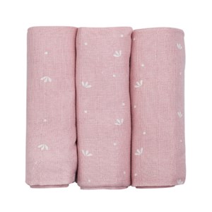 Lot de 3 langes rose 70x70 cm