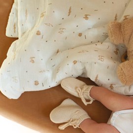 Couverture légère tam-tam ecru 75x100 cm