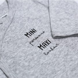 Body bébé ouverture croisée gris 1 mois