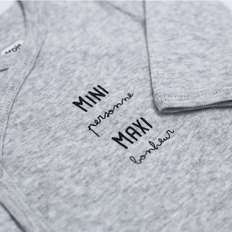 Body bébé ouverture croisée gris 3 mois