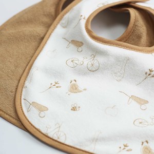 Lot de bavoirs bébé beige