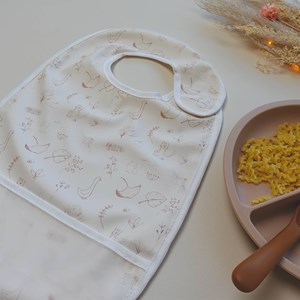 Bavoir bébé avec poche blanc