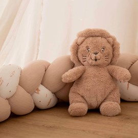 Peluche musicale bébé léo le lion beige