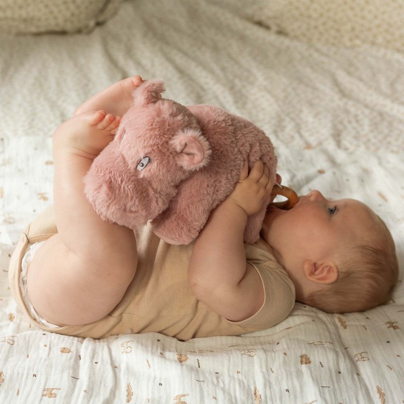 Peluche musicale bébé rose