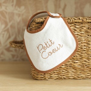 Lot de 6 bavoirs naissance beige