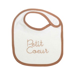 Lot de 6 bavoirs naissance beige
