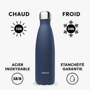 Qwetch bouteille isotherme bleu 500ml