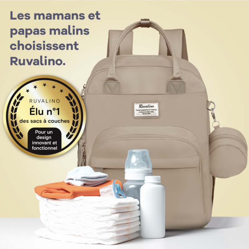 Sac à dos à langer bébé multifonctions (Ruvalino) - Image 1