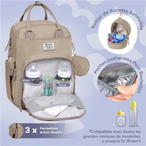 Sac à dos à langer bébé multifonctions