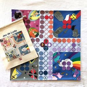 Jeu ludo nomade en tissu