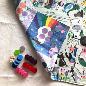 Double jeux oie ludo nomade en tissu