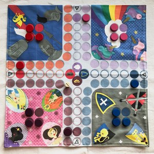 Double jeux oie ludo nomade en tissu