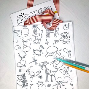 Coloriage sac enfant en tissu animaux