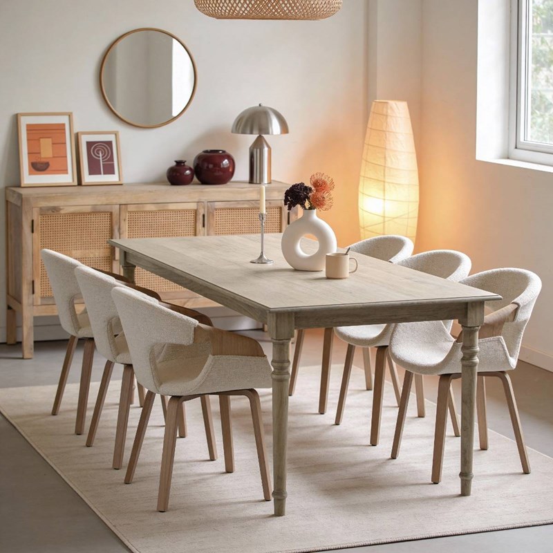 Table à manger en bois de manguier louis