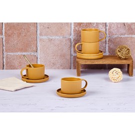 Tasse 15cl et soucoupe - ocre