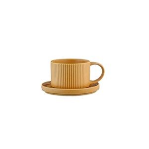 Tasse 15cl et soucoupe - ocre