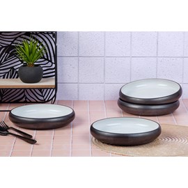 Assiette creuse - 4 pc - onyx