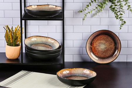 Assiette creuse  - marron sauvage