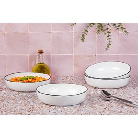 Assiette creuse - 4 pc - blanc neige