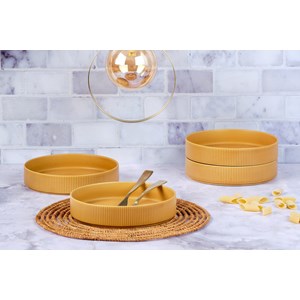 Assiette creuse - 4 pc - ocre