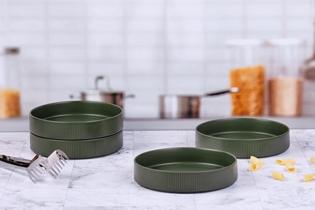 Assiette creuse - 4 pc - olive