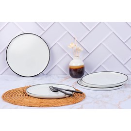 Assiette - 4 pc - blanc neige
