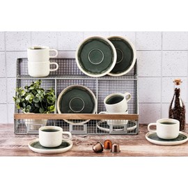 Tasse 20cl et soucoupe - vert de gris