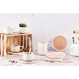 Tasse 20cl et soucoupe - rose poudre
