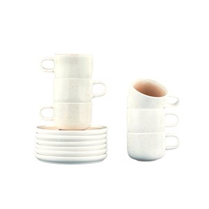 Tasse 20cl et soucoupe - rose poudre