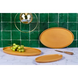 Plateau de service - 3 pc - ocre
