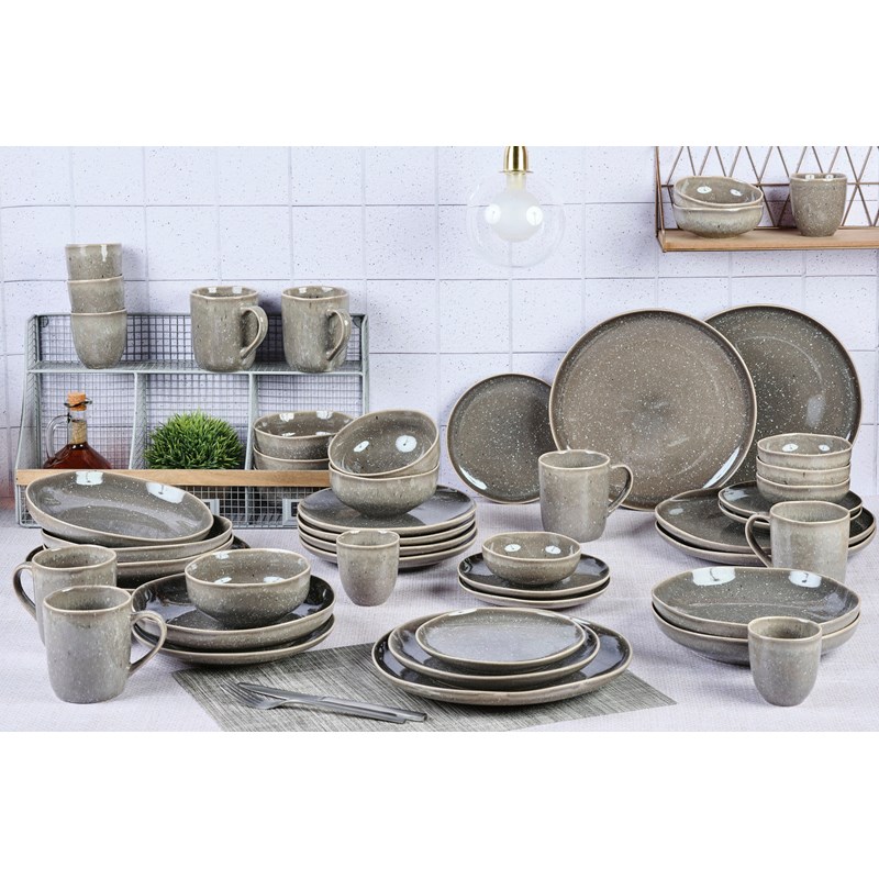 Service complet - 48 pc - gris béton