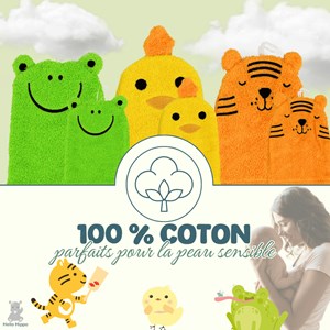 Lot de 6 gants de toilette bébé & enfant