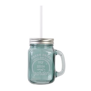 Mason jar little market - 450 ml - bleu