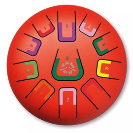 Tongue drum 11 notes rouge