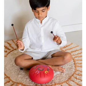Tongue drum 11 notes rouge