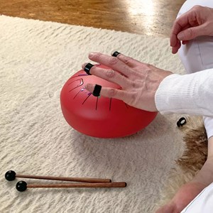 Tongue drum 11 notes rouge