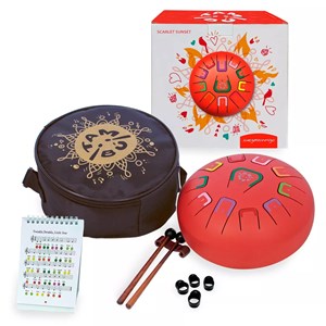 Tongue drum 11 notes rouge