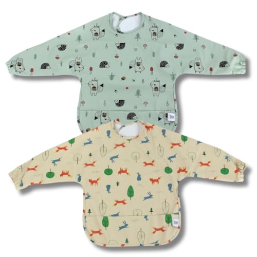 Hello Hippo - Lot de 2 bavoirs manches longues