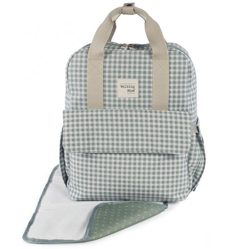 Sac à dos à langer i love vichy vert
