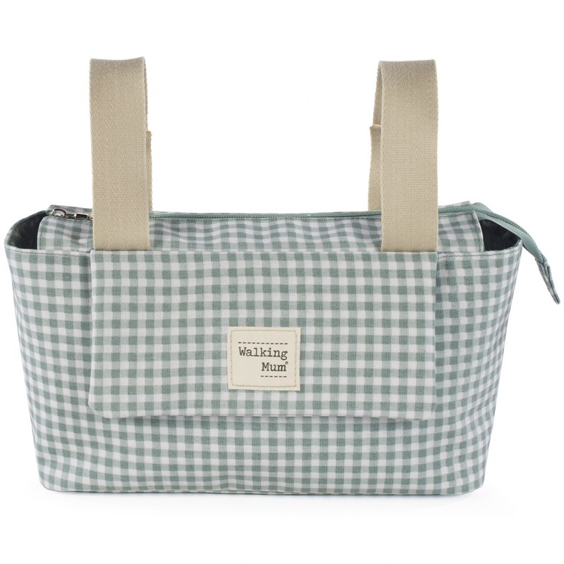 Sac à poussette i love vichy vert