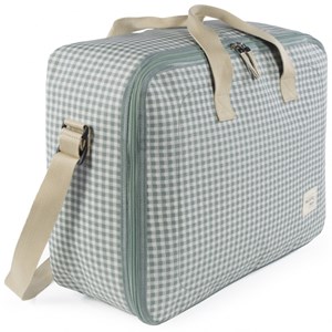 Valise de maternité i love vichy vert