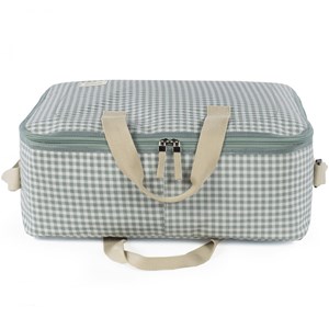Valise de maternité i love vichy vert
