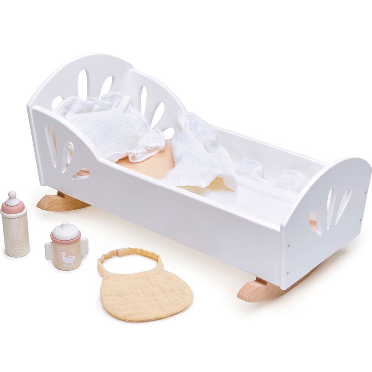 Lit de poupée à bascule cygne