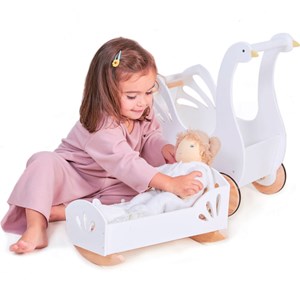 Lit de poupée à bascule cygne