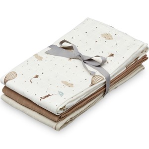 Lot de 3 langes en coton bio dreamland (70 x 70 cm)