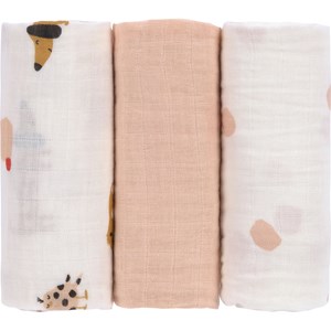 Lot de 3 langes little mateys orange épicé (60 x 60 cm)
