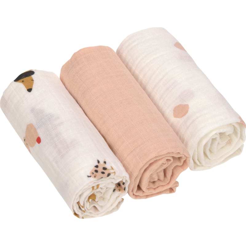 Lot de 3 langes little mateys orange épicé (60 x 60 cm) (Lassig) - Image 3